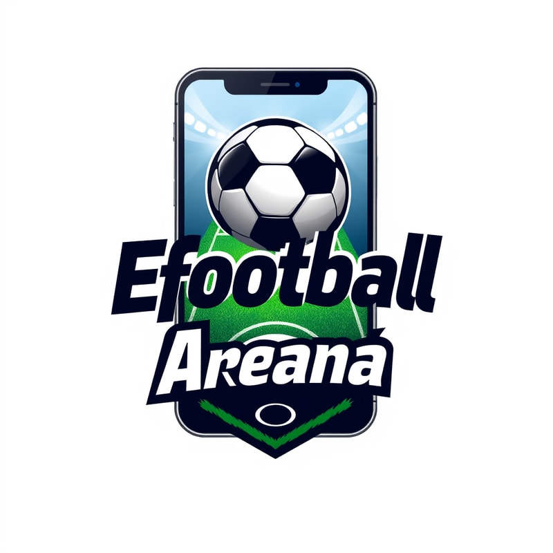 The team name Efootball Areana write in the logo and letter o will be football. The mobile screen will consist of a football pitch