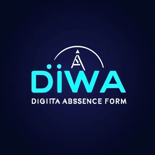 Professional logo design. A digitised absence form called DiWA <lora:sdxlbase20:1>