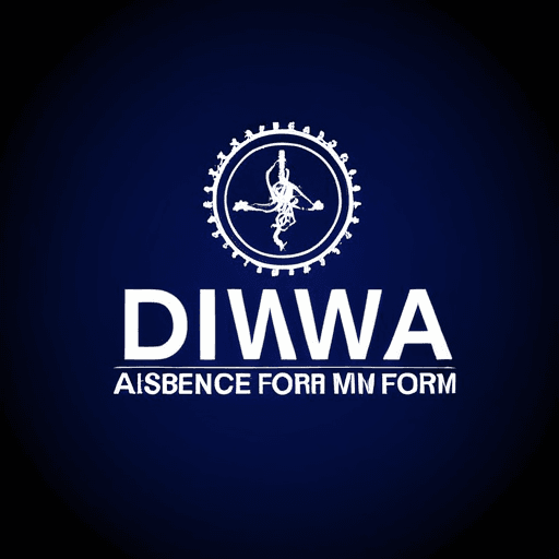 Professional logo design. A digitised absence form called DiWA <lora:sdxlbase20:1>