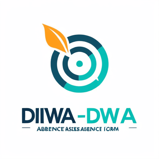Professional logo design. A digitised absence form called DiWA <lora:sdxlbase20:1>