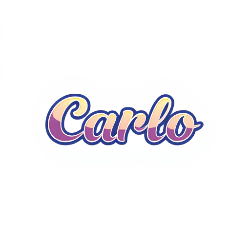 Professional logo design. "Carlo" name in bubbly font like pd edit
