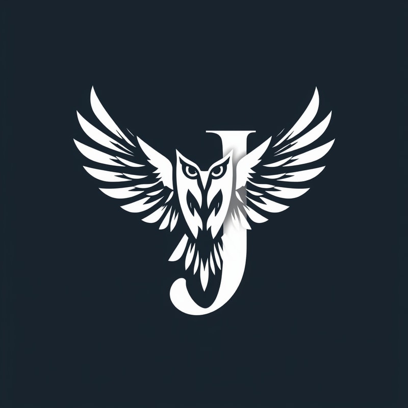 Professional logo design. "J" letter with the shape of an owl's wing