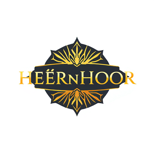 Professional logo design. HEÉRnHOOR Graan & Golden Color Combination