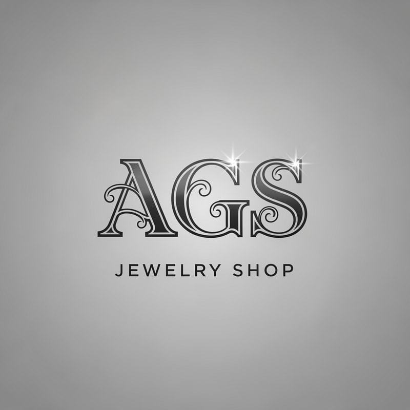 create a logo in AGS text font for jewelry shop that fonts looks like stylish & elegant and the output in vector format