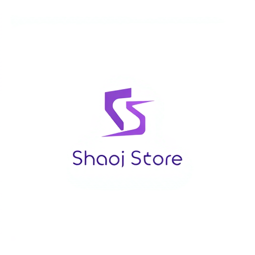 Professional logo design. "Design an elegant and unique logo for a store named 'Shabi Store.' The logo should creatively combine shopping-related elements, such as a shopping bag or cart, with abstract, geometric shapes to give it a modern and innovative feel. Use white as the dominant color to convey simplicity and sophistication, contrasted subtly with purple highlights for vibrancy. Incorporate a sleek, custom typeface for the text 'Shabi Store,' blending seamlessly with the icon to create a cohesive design. The overall style should exude professionalism, innovation, and trust, while being versatile enough for use in digital, print, and signage applications."