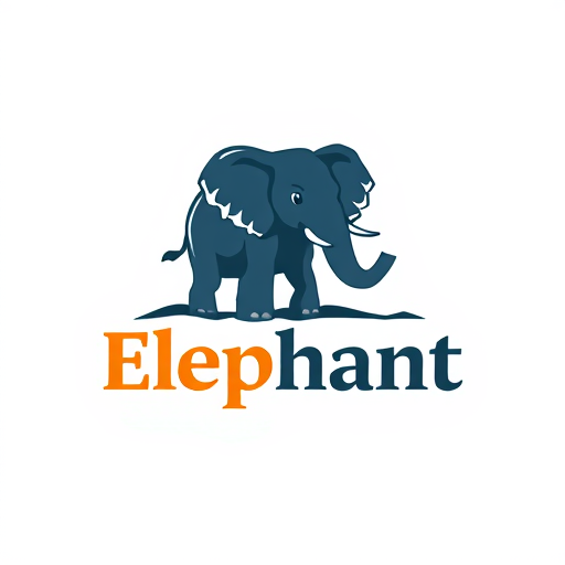 Professional logo design. colorful logo for hiding elephant. lettermark