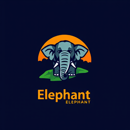 Professional logo design. colorful logo for hiding elephant. lettermark