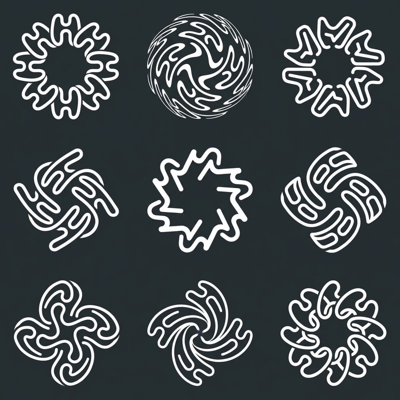 many h ko use karke rounded shape ya fir attractive lage wesa logo pattren karni he but unique and attractive and mind blowing many logo version in one image