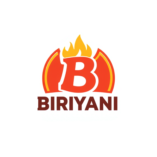 Professional logo design. B for BIRIYANI 