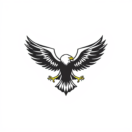 Professional logo design. Monocromatic Eagle