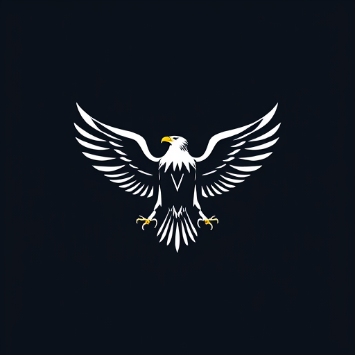 Professional logo design. Monocromatic Eagle