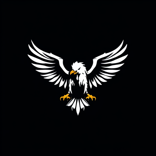 Professional logo design. Monocromatic Eagle