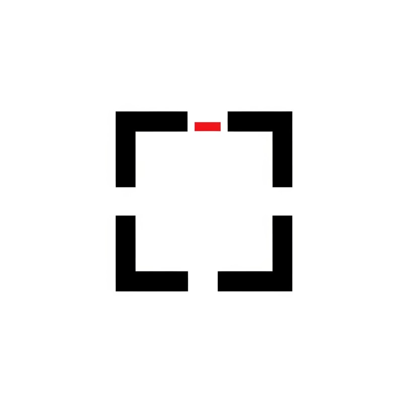 Create a minimal 2D geometric logo symbol for a professional video editor brand.
The logo must be based on a simple geometric frame or cut shape (square, rectangle, or intersecting lines).
The design should feel like a video cut, frame, or transition.
Use only straight lines and simple geometry.
Flat vector style only.
No 3D, no gradients, no shadows, no textures.
No text, no letters, no symbols like play button or camera.
Color palette: white background, black shape, one small red cut or accent.
The logo must be extremely simple, bold, and memorable, suitable for an Instagram profile picture.
Brand vibe: calm, confident, professional, modern.