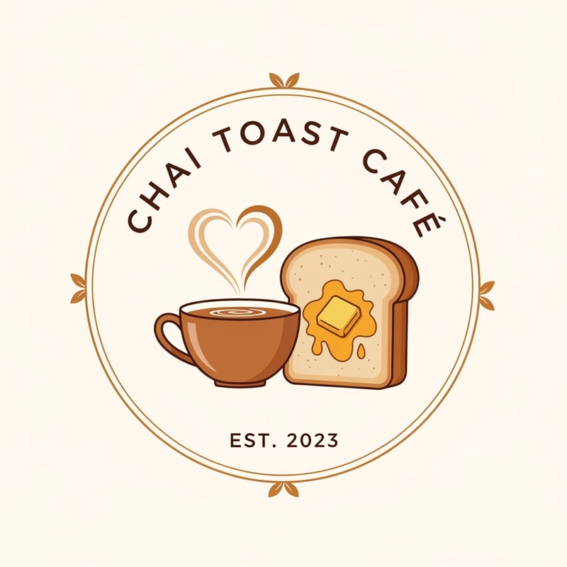 a logo for a cafe with the name "Chai Toast Cafe"
