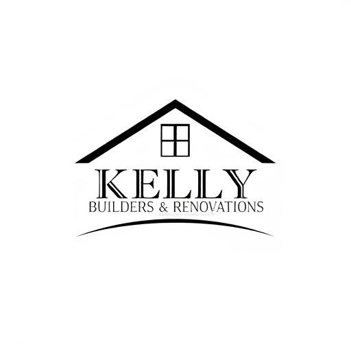 Professional logo design. A classy, sophisticated, simple logo for a company called Kelly Builders & Renovations. The logo will be black with a white background, and will feature a simple, streamlined, silhouette, flat icon of a roof and window with a curved line underneath.
