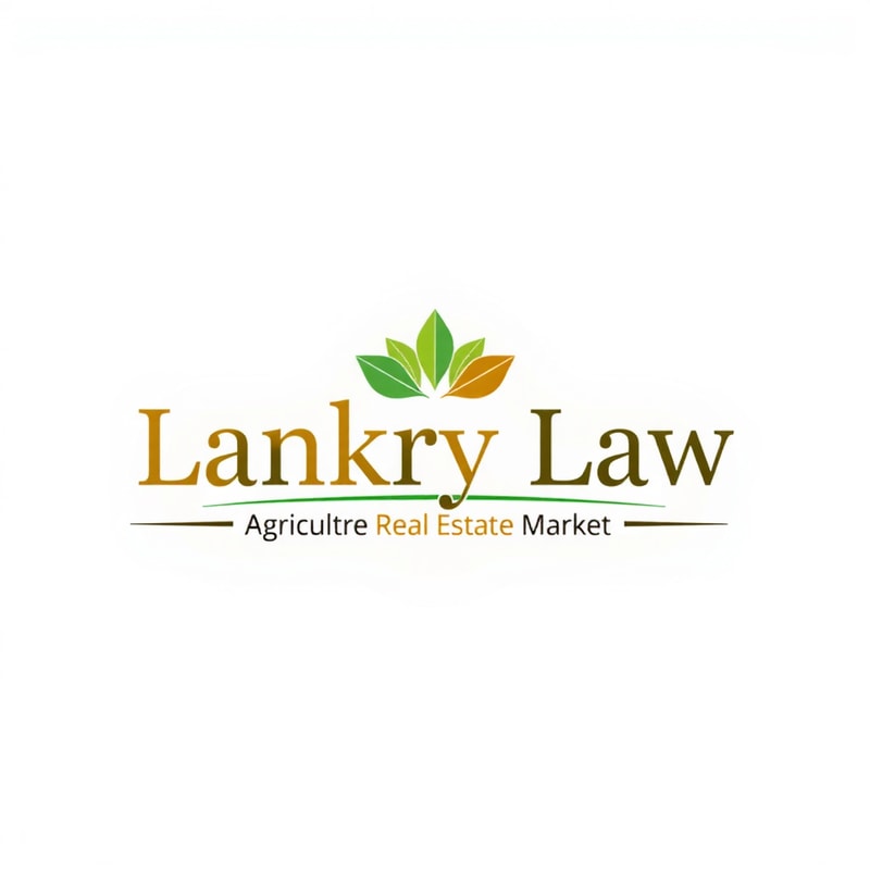 law firm, write "lankry law" focus on agriculture and real estate market. warm colors.