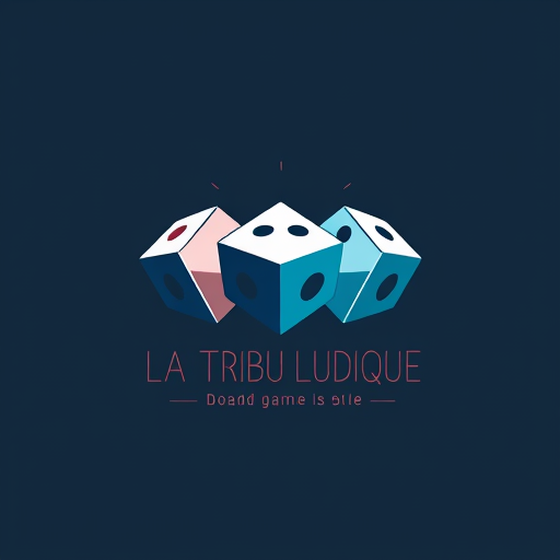 Professional logo design. Create a logo contain THREE DICES for a community called "LA TRIBU LUDIQUE" which aims to unite and bring together board game creators in order to positively change the world on its scale.