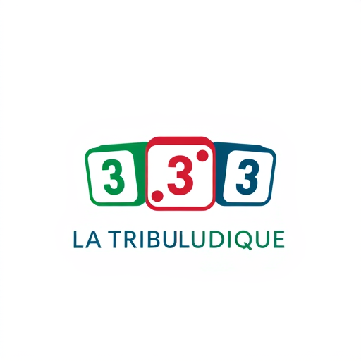 Professional logo design. Create a logo that contains 3 dice of similar colors with the number 3 3 and 3 for a community called "LA TRIBU LUDIQUE" which aims to unite and bring together creators of board games in order to positively change the world on its scale.