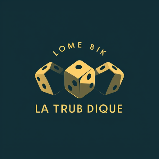 Professional logo design. Create a logo contain THREE DICES for a community called "LA TRIBU LUDIQUE" which aims to unite and bring together board game creators in order to positively change the world on its scale.