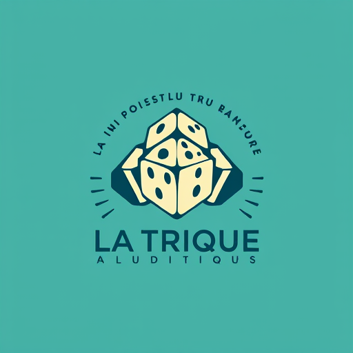 Professional logo design. Create a logo contain THREE DICES for a community called "LA TRIBU LUDIQUE" which aims to unite and bring together board game creators in order to positively change the world on its scale.