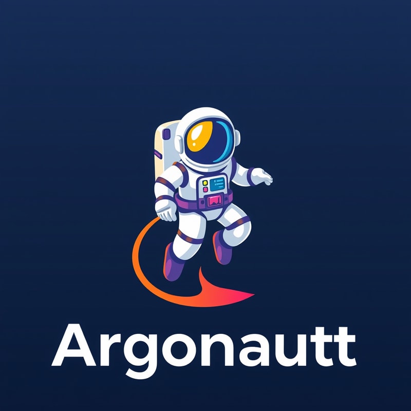 use a colorful 3d astronaut to reference an argonaut. Logo should show innovation and leading forward. make it playful but keep the professional tone