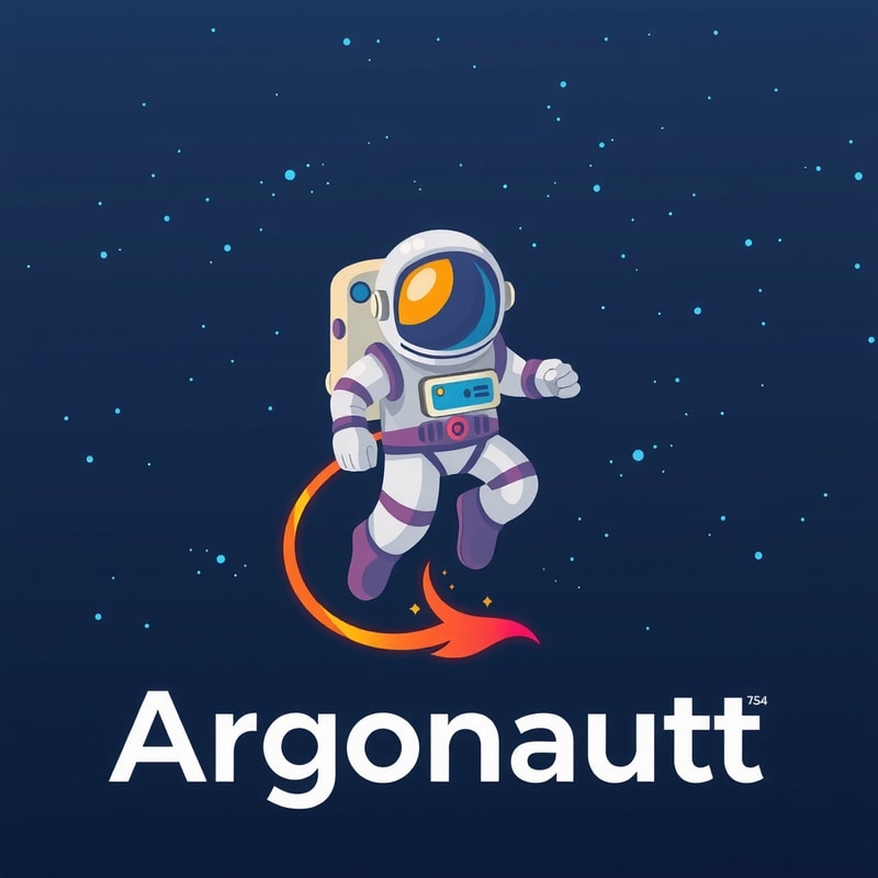 use a colorful 3d astronaut to reference an argonaut. Logo should show innovation and leading forward. make it playful but keep the professional tone