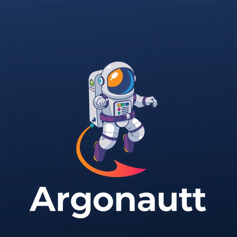 use a colorful 3d astronaut to reference an argonaut. Logo should show innovation and leading forward. make it playful but keep the professional tone