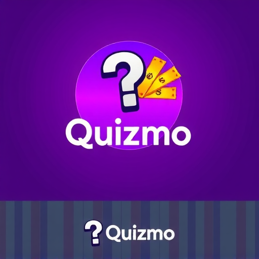  Create a striking and dynamic logo for a trivia game called ‘Quizmo’ that highlights the themes of competition, excitement, and rewards. The word ‘Quizmo’ should be prominently displayed in a bold and modern Clash Grotesk typeface. Use a vibrant purple gradient as the primary color, accented with rich gold and luminous yellow tones to emphasize the prize-driven aspect of the game. Integrate a powerful symbol that combines a question mark with a dollar sign or a cash stack, seamlessly blending the concepts of knowledge and monetary rewards. The logo should exude energy, convey a sense of challenge and fun, and stand out with a clean yet impactful aesthetic.