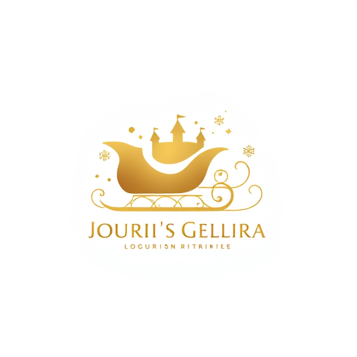 Professional logo design. Create a logo for a tourism business Use a palette of soft whites, golds.Consider adding elements like snowflakes , enhancing the tourism aspect related to seasonal travel.Choose a classic and elegant font that complements the design of the sleigh, possibly integrating the text with the curves of the sleigh.The sleigh can symbolize adventure, exploration, and comfort, appealing to tourists seeking unique experiences.