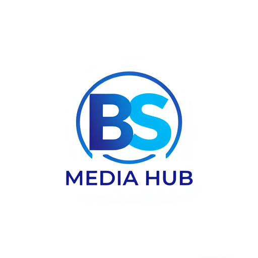 Professional logo design. Bs media hub entertainment logo design professional logo