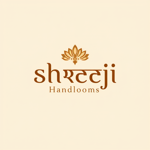 Professional logo design. culturally rooted logo for Shreeji Handlooms (श्रीजी हैंडलूम) that blends Indian tradition with modern minimalism. The design should feature elegant Devanagari typography with a woven or handcrafted feel, and a subtle motif—either a spindle/thread symbolizing craftsmanship or a peacock feather symbolizing divinity and grace. The color palette should include brown, gold, and red tones to convey warmth, artistry, and premium quality.