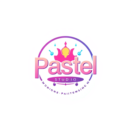 Professional logo design. music studio logo for pastel entertainment (simple colors)