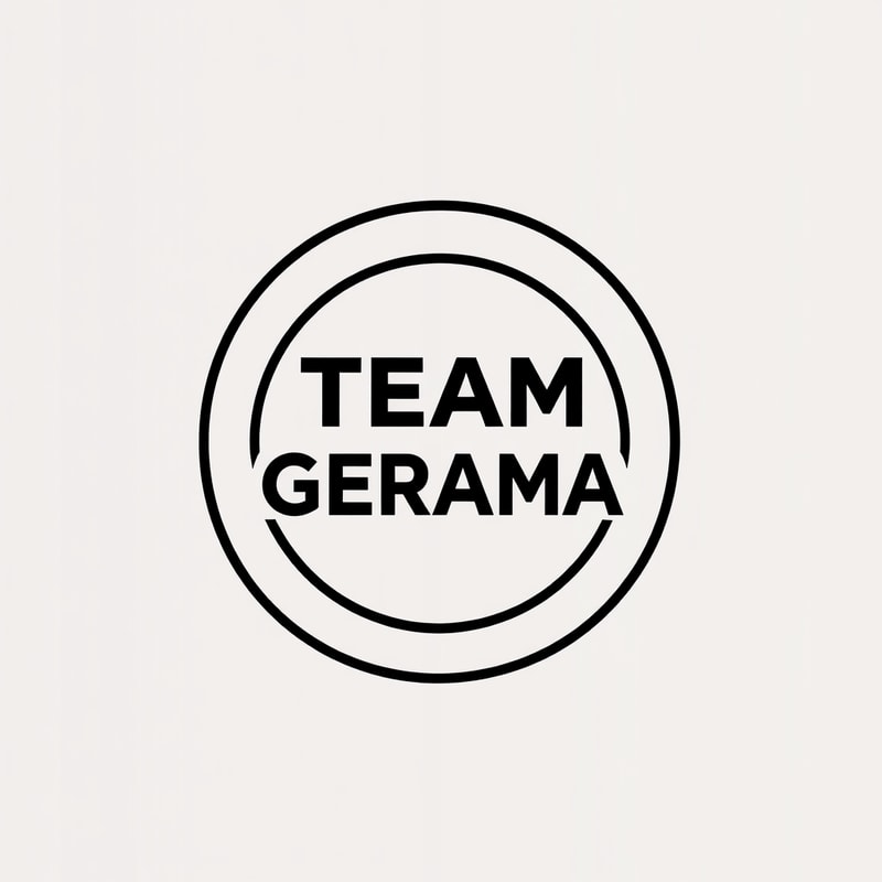 Write TEAM GERAMA in between the circles 