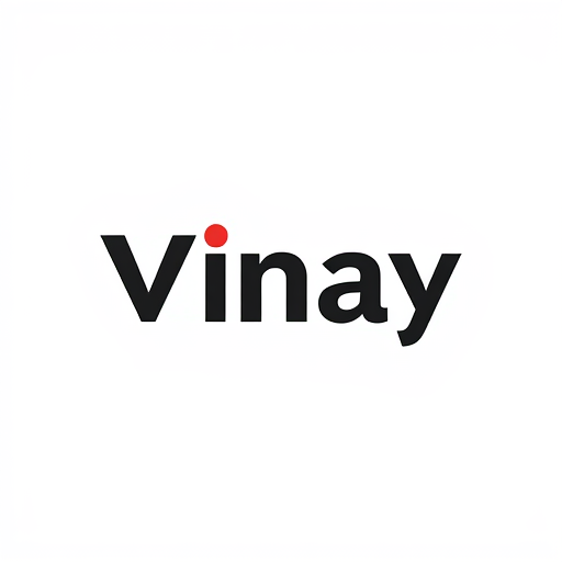 Professional logo design. Generate the Vinay logo in such a way that to keep that logo in my portfolio text should be in strong black and remove the background combined all the letters and create the logo 