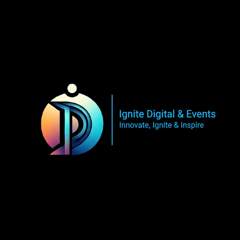 this is the logo add a line Ignite Digital & Events Innovate, Ignite & Inspire in logo Do you want the “Ignite Digital & Events” text on the right side and the tagline in a below the text and tagline the color using a blue