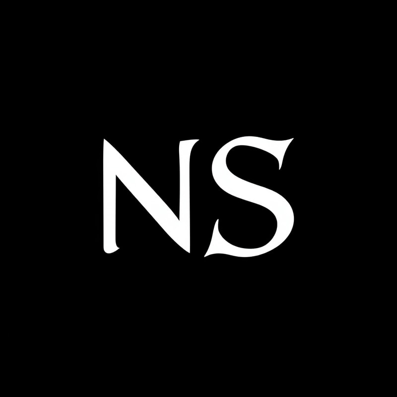 Attached image uses N and S as words representing Nayaab Syaahiwala. Design a logo for Nayaab Syaahiwala, a lyricist celebrated for his unique writing style that blends poetic depth with the dynamic energy of rap. The logo should exude creativity, individuality, and timeless appeal, serving as the cornerstone for his customized merchandise line. Focus on a clean, modern aesthetic that incorporates subtle calligraphic or ink-inspired elements to symbolize his name ('Syaahiwala,' meaning 'inkman') and his artistic essence. The design should be versatile, bold, and iconic, capable of resonating with a diverse audience while reflecting his artistic ethos and personal brand