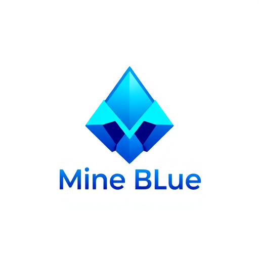 Professional logo design. hey create a logo for (Mine Blue) crypto company Mine Blue is your gateway to a fully integrated digital universe, where virtual gaming, NFT collections, and immersive shopping experiences come together in one ecosystem. Powered by the MB token on Binance Smart Chain, Mine Blue opens the door to a metaverse where users can enjoy, interact, and own digital assets in transformative ways