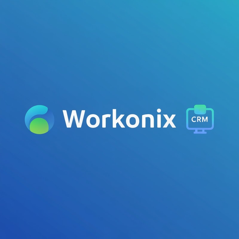 hey create a logo image of this content Logo name - Workonix 
Primary Color: #2563EB (Cool Blue) 
Accent Color: #10B981 (Fresh Green) 
Background: #F8FAFC (Soft Light) 
Font Suggestion: Inter or Poppins 
Overall Feel: Clean, modern, and SaaS-focused with gradients and rounded components.
add icon of crm