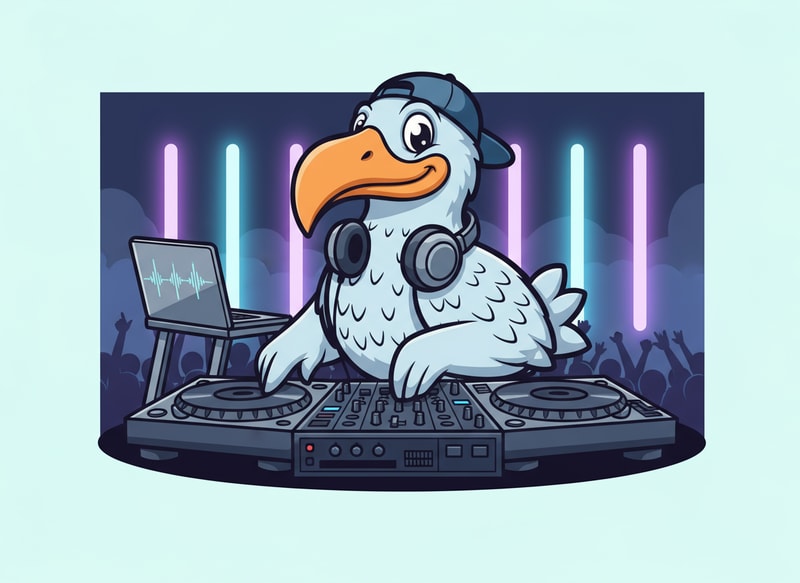 make him stand behind dj desk