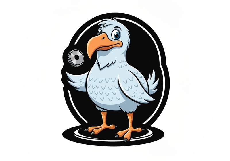 Dodo Bird performing as DJ as logo