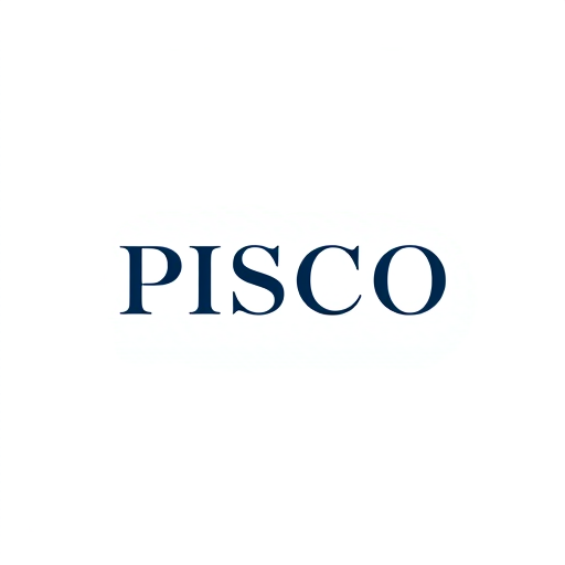 Professional logo design. The wordmark “PISCO” should be the central focus, written in clean, sans-serif or modern serif typography that conveys elegance and authority. The letters must have balanced spacing and smooth curves, ensuring readability at any size. A touch of customization (such as elongated strokes, soft curves, or a subtle cut in the letters) can make the logo unique while keeping it minimalist. The font should look timeless, refined, and stylish, aligning with the image of a premium bottled water brand.