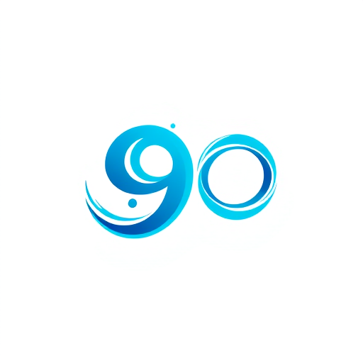 Professional logo design. Create a sleek logo for H9O with the number “9” shaped as a wave curling into infinity, symbolizing endless hydration and energy. Use flowing curves with a blend of blue and turquoise tones for a dynamic, modern look.