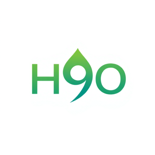 Professional logo design. Create a nature-inspired logo for H9O where a leaf and droplet merge together inside or around the “9”. Use green and aqua tones, symbolizing health, nature, and eco-purity.