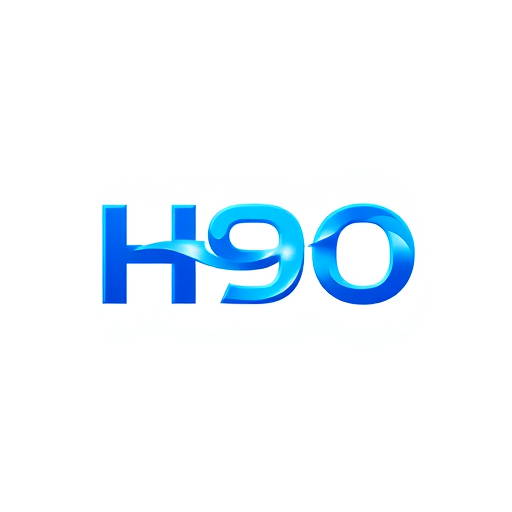 Professional logo design. Design a futuristic logo for H9O using bold typography with a blue gradient flow effect across the letters. Add a ripple or soft glow inside the “O” to create a feeling of depth and hydration.