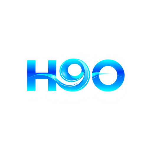 Professional logo design. Design a futuristic logo for H9O using bold typography with a blue gradient flow effect across the letters. Add a ripple or soft glow inside the “O” to create a feeling of depth and hydration.