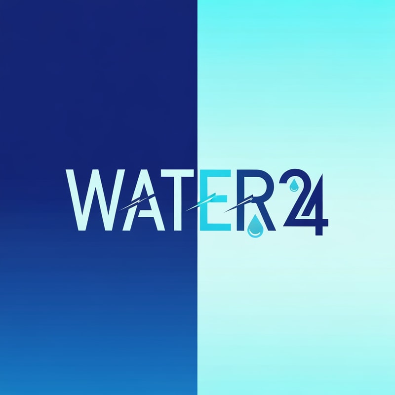 Create a premium modern logo for a packaged drinking water brand named “WATER 24”.
Design style inspired by futuristic electro-energy logos.
Use a sharp, clean, geometric font, with a bold, modern identity.
Include a lightning-energy concept subtly integrated into the typography — for example, the number 24 or the letter T having a refined lightning-stripe cut.
Design elements required:
• “WATER” in sleek uppercase typography
• “24” designed as a strong icon element, balanced with the word
• Include a small water-drop symbol inside the logo, stylistically matching the font
• Maintain symmetry, premium spacing, and professional alignment
• No shadows, no 3D bevels — clean & professional
• Produce variants with and without the water drop
Color directions:
• Use a polished, premium blue-aqua palette
• Optional secondary tones: electric blue, cyan, white
• Background: create a smooth vertical gradient, from deep rich blue at the top to light aqua at the bottom
• Keep the background clean, corporate, and modern
• High contrast so the logo looks bold and readable
Additional requirements:
• Ultra-sharp vector style
• High detail, clean edges
• Perfect kerning and spacing
• Suitable for printed labels and packaged drinking water bottles