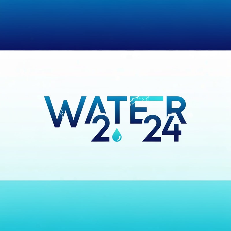 Create a premium modern logo for a packaged drinking water brand named “WATER 24”.
Design style inspired by futuristic electro-energy logos.
Use a sharp, clean, geometric font, with a bold, modern identity.

Include a lightning-energy concept subtly integrated into the typography — for example, the number 24 or the letter T having a refined lightning-stripe cut.

Design elements required:

• “WATER” in sleek uppercase typography
• “24” designed as a strong icon element, balanced with the word
• Include a small water-drop symbol inside the logo, stylistically matching the font
• Maintain symmetry, premium spacing, and professional alignment
• No shadows, no 3D bevels — clean & professional
• Produce variants with and without the water drop

Color directions:

• Use a polished, premium blue-aqua palette
• Optional secondary tones: electric blue, cyan, white
• Background: create a smooth vertical gradient, from deep rich blue at the top to light aqua at the bottom
• Keep the background clean, corporate, and modern
• High contrast so the logo looks bold and readable

Additional requirements:

• Ultra-sharp vector style
• High detail, clean edges
• Perfect kerning and spacing
• Suitable for printed labels and packaged drinking water bottles