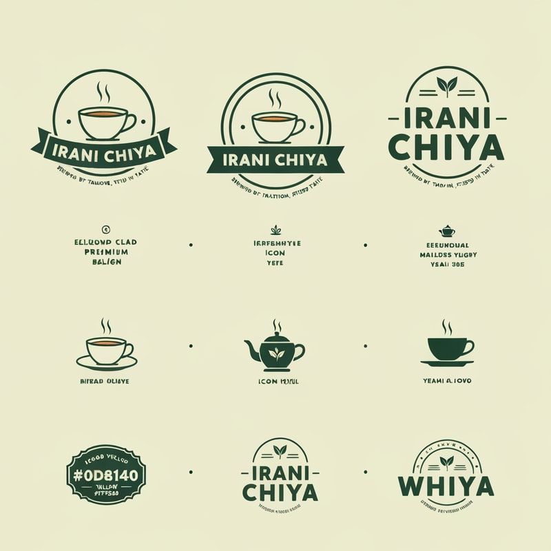 “Create a modern, eye-catching logo for a café brand called Irani Chiya. The logo should strongly represent authentic tea culture with bold tea vibes. Include the slogan: ‘BREWED BY TRADITION, STEEPED IN TASTE’.
Use a clean, minimal yet premium design style. Incorporate elements like a steaming tea cup, tea leaves, or a traditional Irani tea kettle, but keep the design modern, iconic, and brandable.
Primary brand colors must be: Green #0D8140 and Yellow #FFF200 — use them prominently for contrast, vibrance, and recognition.
Typography should be bold, slightly vintage, and highly readable to match Irani chai heritage. The overall logo should feel warm, inviting, and memorable.
Generate variations including emblem style, icon-focused, badge-style, and wordmark versions with the slogan.” make best as you can possible