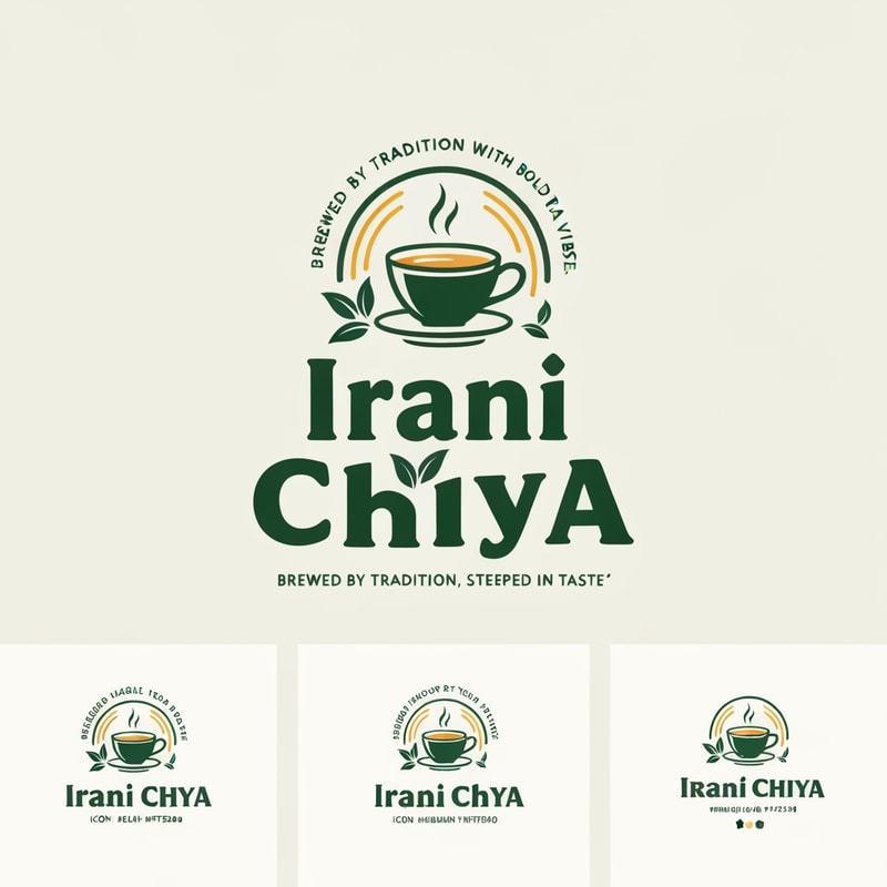 “Create a modern, eye-catching logo for a café brand called Irani Chiya. The logo should strongly represent authentic tea culture with bold tea vibes. Include the slogan: ‘BREWED BY TRADITION, STEEPED IN TASTE’.
Use a clean, minimal yet premium design style. Incorporate elements like a steaming tea cup, tea leaves, or a traditional Irani tea kettle, but keep the design modern, iconic, and brandable.
Primary brand colors must be: Green #0D8140 and Yellow #FFF200 — use them prominently for contrast, vibrance, and recognition.
Typography should be bold, slightly vintage, and highly readable to match Irani chai heritage. The overall logo should feel warm, inviting, and memorable.
Generate variations including emblem style, icon-focused, badge-style, and wordmark versions with the slogan.” make best as you can possible