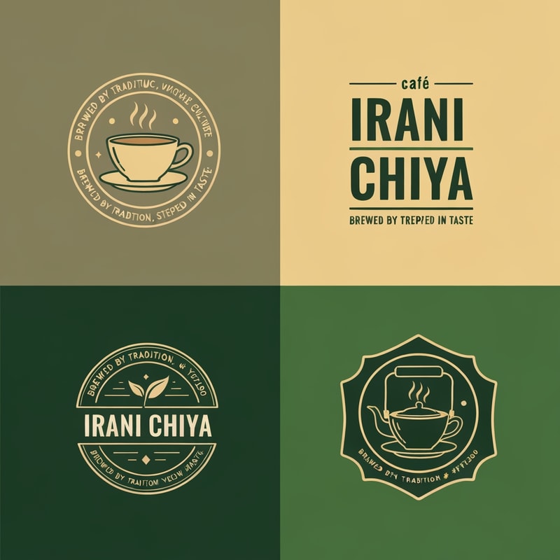 “Create a modern, eye-catching logo for a café brand called Irani Chiya. The logo should strongly represent authentic tea culture with bold tea vibes. Include the slogan: ‘BREWED BY TRADITION, STEEPED IN TASTE’.
Use a clean, minimal yet premium design style. Incorporate elements like a steaming tea cup, tea leaves, or a traditional Irani tea kettle, but keep the design modern, iconic, and brandable.
Primary brand colors must be: Green #0D8140 and Yellow #FFF200 — use them prominently for contrast, vibrance, and recognition.
Typography should be bold, slightly vintage, and highly readable to match Irani chai heritage. The overall logo should feel warm, inviting, and memorable.
Generate variations including emblem style, icon-focused, badge-style, and wordmark versions with the slogan.”